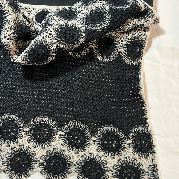 Adrianna Patel black long dress with crochet lace trim size 16 - Picture 5 of 11